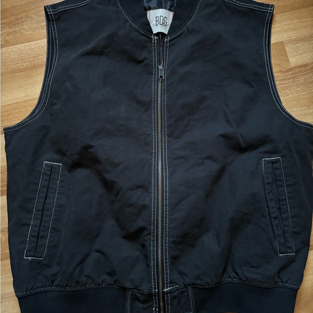 Black BDG Urban Outfitters Zip-Up Vest